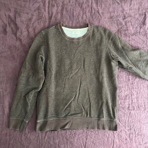 Folk brown cotton crewneck sweater